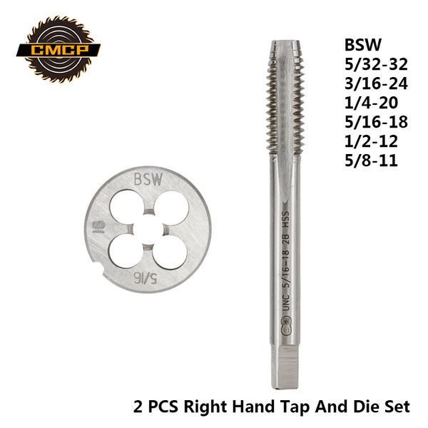 cmcp 2pcs bsw 5/32-32 3/16-24 1/4-20 5/16-18 1/2-12 5/8-11 right hand tap and die set for metal/wood hss screw tap round die
cmcp 2pcs bsw 5/32-32 3/16-24 1/4-20 5/16-18 1/2-12 5/8-11 right hand tap and die set for metal/wood hss screw tap round die