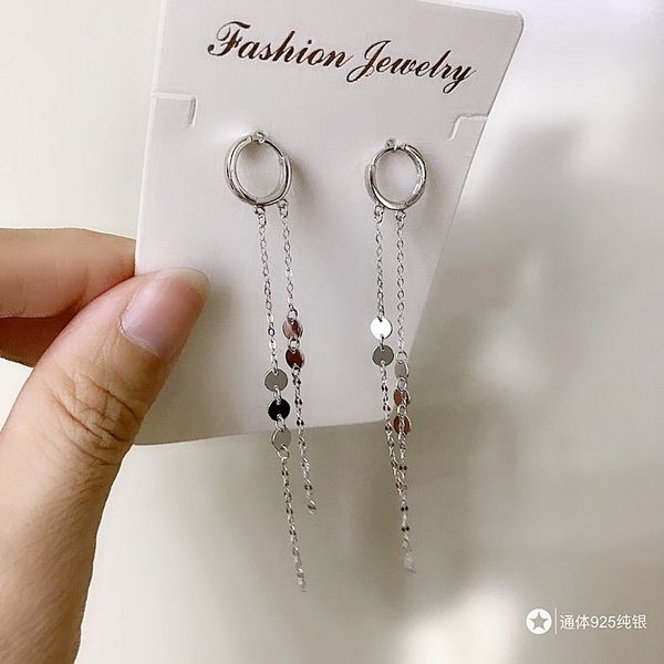 925 sterling silver earring fashion round tassels long paragraph drop earring sweet wild wild trend female silver ear jewel, Golden;silver
925 sterling silver earring fashion round tassels long paragraph drop earring sweet wild wild trend female silver ear jewel, Golden;silver