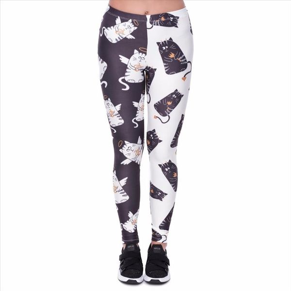 new arrival fashion elastic women leggings angel and devil cats printing pants trousers ladies fitness sportswear leggings, Black
new arrival fashion elastic women leggings angel and devil cats printing pants trousers ladies fitness sportswear leggings, Black
