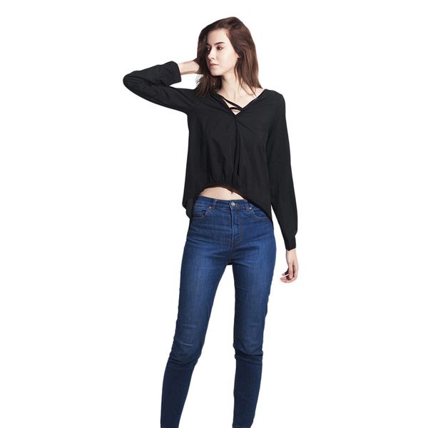 women's t-shirt women summer autumn cotton v-neck long sleeve chiffon medium-length and fashionable temperament leisure, White
women's t-shirt women summer autumn cotton v-neck long sleeve chiffon medium-length and fashionable temperament leisure, White