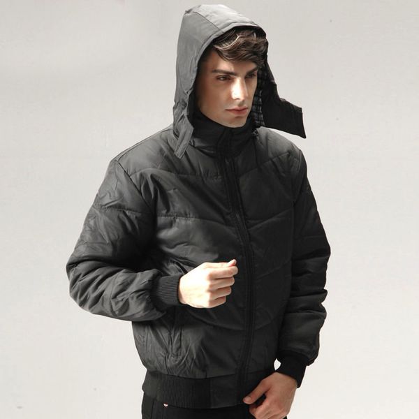 men's down & parkas cotton dress slim cotton-padded jacket winter coat hooded suit, Black
men's down & parkas cotton dress slim cotton-padded jacket winter coat hooded suit, Black