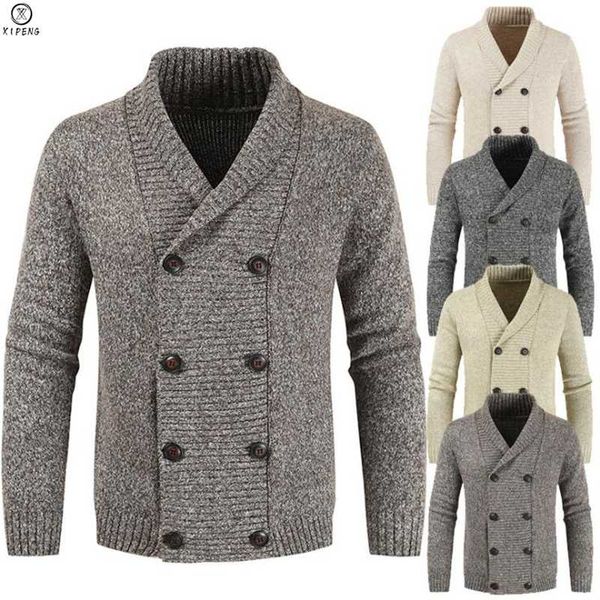 men's sweaters men cardigan sweater 2021 autumn winter mens long-sleeved lapel double breasted knit coat tide warm, White;black
men's sweaters men cardigan sweater 2021 autumn winter mens long-sleeved lapel double breasted knit coat tide warm, White;black