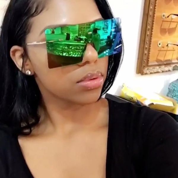 square sunglasses women brand colorful lens square sun glasses female gradient oculos mirror shades, White;black
square sunglasses women brand colorful lens square sun glasses female gradient oculos mirror shades, White;black