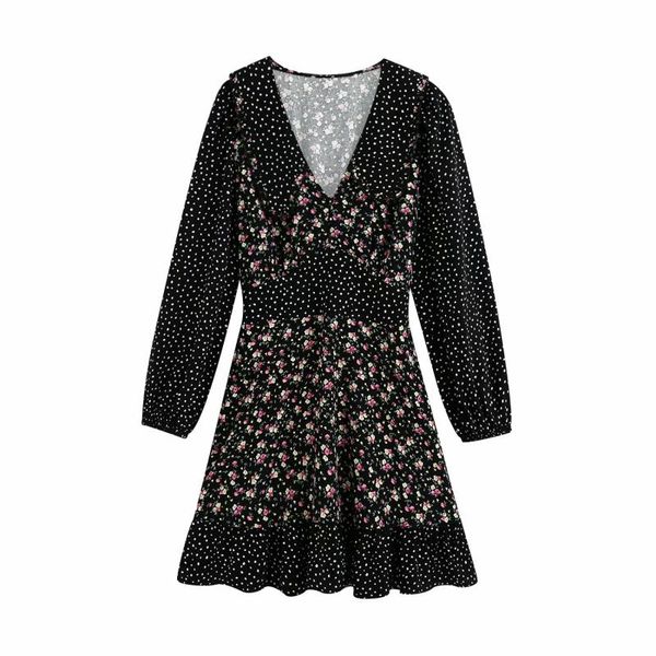 2020 women casual dresses clothing black early autumn vintage polka dot print mini long sleeved dress low v neck holiday dress, Black;gray
2020 women casual dresses clothing black early autumn vintage polka dot print mini long sleeved dress low v neck holiday dress, Black;gray