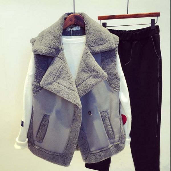 women's fur & faux lamb wool vest women suede outerwear winter ladies warm coats thicken jackets zipper sleeveless coat female solid, Black
women's fur & faux lamb wool vest women suede outerwear winter ladies warm coats thicken jackets zipper sleeveless coat female solid, Black