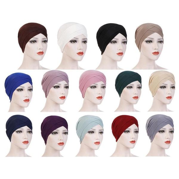beanie/skull caps women's solid color bandana muslim scarf cap elegant chemo hat wrap stretchy cross forehead turban india head j8c5, Blue;gray
beanie/skull caps women's solid color bandana muslim scarf cap elegant chemo hat wrap stretchy cross forehead turban india head j8c5, Blue;gray