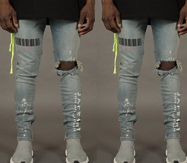 europe and america new style for men printed with holes elasticity skinny jeans gentleman trousers, Blue
europe and america new style for men printed with holes elasticity skinny jeans gentleman trousers, Blue