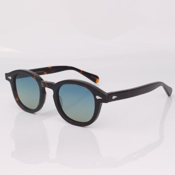 johnny depp sunglasses men classic acetate women sunglasses blue gradient lens, White;black