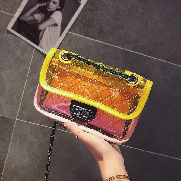 designer-summer new transparent pvc fashion women chain messenger bag beach jelly female designer shoulder small cute flap crossbody bag
designer-summer new transparent pvc fashion women chain messenger bag beach jelly female designer shoulder small cute flap crossbody bag