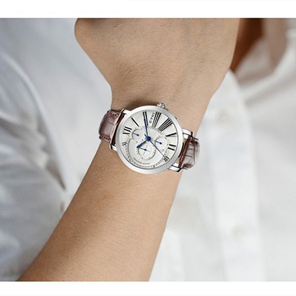 losida men fashion sports watches wrist quartz chronograp 3 dials date clock man leather strap business watch, Slivery;brown
losida men fashion sports watches wrist quartz chronograp 3 dials date clock man leather strap business watch, Slivery;brown