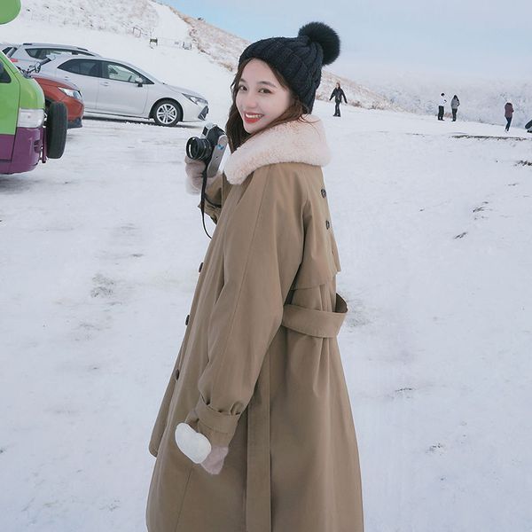windbreaker-style cotton coat women's long section large fur collar 2020 winter new coat loose over the knee ropa mujer, Tan;black
windbreaker-style cotton coat women's long section large fur collar 2020 winter new coat loose over the knee ropa mujer, Tan;black