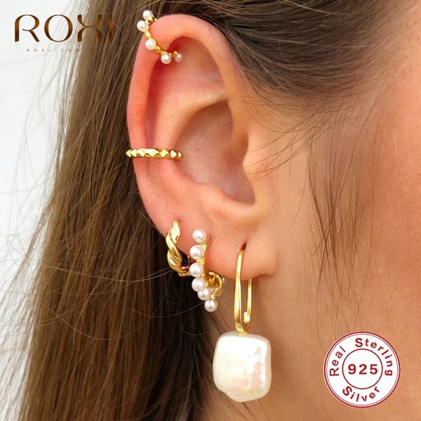 hoop & huggie roxi elegant freshwater pearls earrings for women girls wedding banquet 925 sterling silver jewelry pendientes, Golden;silver
hoop & huggie roxi elegant freshwater pearls earrings for women girls wedding banquet 925 sterling silver jewelry pendientes, Golden;silver