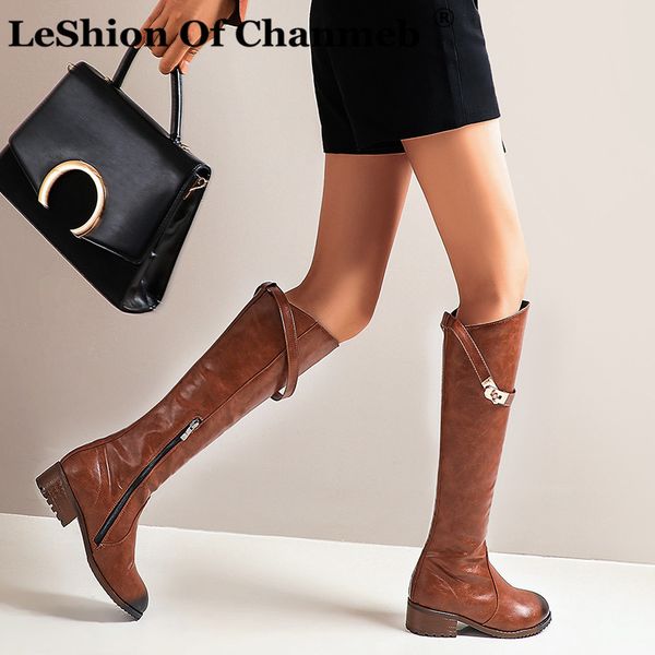 brand designer lock boots women retro style zipper knee high boots autumn winter shoes woman ladies big size 48 tall combat boot, Black
brand designer lock boots women retro style zipper knee high boots autumn winter shoes woman ladies big size 48 tall combat boot, Black
