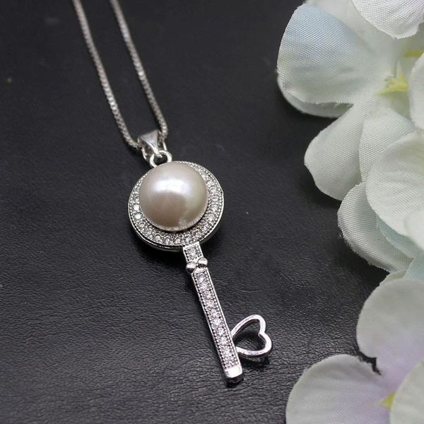 chains hermosa key design natural white pearl silver color charms pendant chain necklace 20 inch
chains hermosa key design natural white pearl silver color charms pendant chain necklace 20 inch