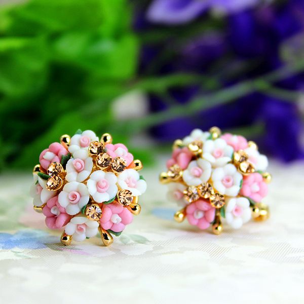 stud selling brand jewery luxury crystal double imitation earrings for women ceramic flowers summer style, Golden;silver
stud selling brand jewery luxury crystal double imitation earrings for women ceramic flowers summer style, Golden;silver