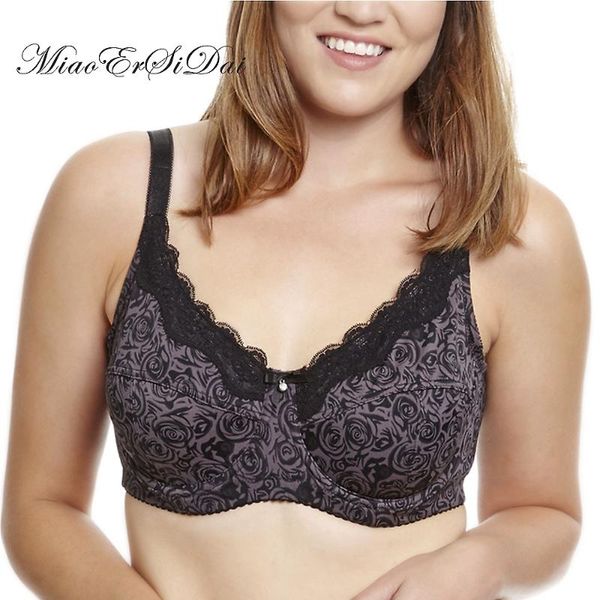 miaoersidai women's lace floral print unlined bra plus size push up underwear good quality lingerie for ladies 34-46 c-g, Red;black 
miaoersidai women's lace floral print unlined bra plus size push up underwear good quality lingerie for ladies 34-46 c-g, Red;black