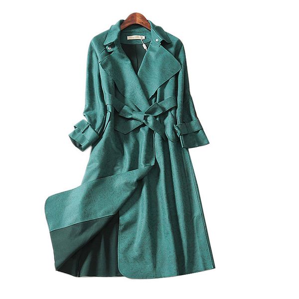 women's trench coats high-end suede coat women spring autumn clothes large size long outerwear female windbreaker basic with belt 110, Tan;black
women's trench coats high-end suede coat women spring autumn clothes large size long outerwear female windbreaker basic with belt 110, Tan;black