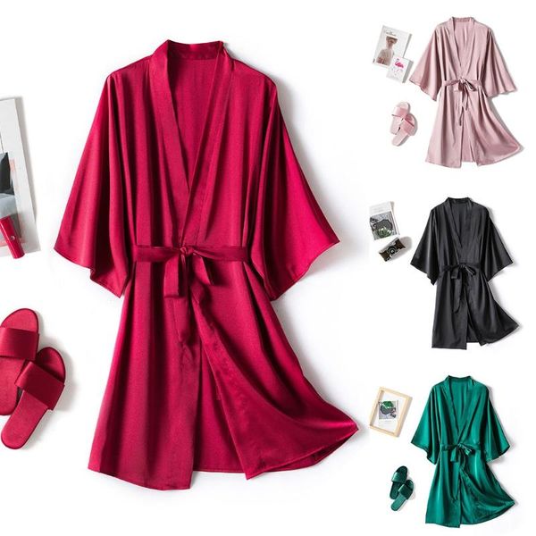 women's sleepwear spring long sleeve night gown women robe silk dressing gowns lingerie set bathrobe ladies summer nightgown nightdress, Black;red
women's sleepwear spring long sleeve night gown women robe silk dressing gowns lingerie set bathrobe ladies summer nightgown nightdress, Black;red