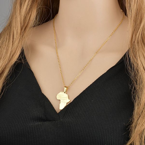 chains gold africa map necklace stainless steel hip-hop style pendant necklaces, Silver
chains gold africa map necklace stainless steel hip-hop style pendant necklaces, Silver