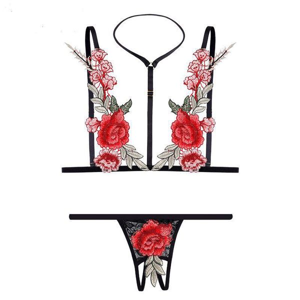 women bras lingerie set with floral perspective erotic bra and panty underwear sets rose embroidery temptation split, Red;black
women bras lingerie set with floral perspective erotic bra and panty underwear sets rose embroidery temptation split, Red;black
