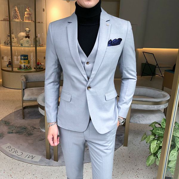 grids suit men 2020 light purple black casual business meeting wedding slim fit suits costume homme 3 piece blazers pants vest, White;black
grids suit men 2020 light purple black casual business meeting wedding slim fit suits costume homme 3 piece blazers pants vest, White;black