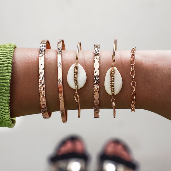 tocona boho 6pcs/sets bohemian beach shell gold chain bracelets charms bead geometric bangles for women summer jewelry 8675, Black
tocona boho 6pcs/sets bohemian beach shell gold chain bracelets charms bead geometric bangles for women summer jewelry 8675, Black