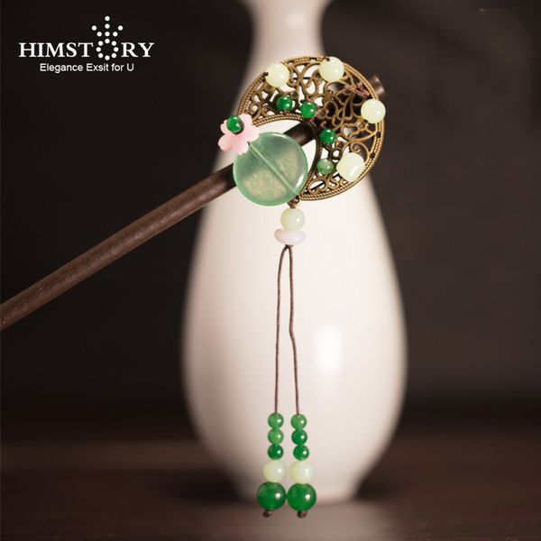 himstory chinese vintage wood hair stick handmade green beads pendent ethnic hairpins hair jewelry, Golden;silver
himstory chinese vintage wood hair stick handmade green beads pendent ethnic hairpins hair jewelry, Golden;silver