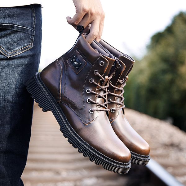 boots reetene winter ankle shoes men genuine leather wearable casual retro tooling male plush warm army footwear, Black
boots reetene winter ankle shoes men genuine leather wearable casual retro tooling male plush warm army footwear, Black