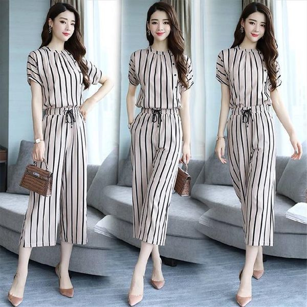 summer vintage striped women suits two piece set 2019 summer and pants casual tracksuits, Gray
summer vintage striped women suits two piece set 2019 summer and pants casual tracksuits, Gray