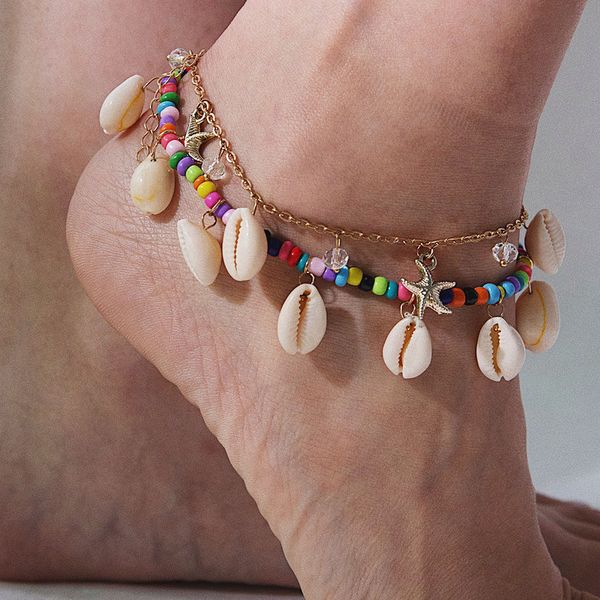 jewelry handmade crystal colored rice bead foot decoration creative multi-element shell starfish beach anklet for women, Red;blue
jewelry handmade crystal colored rice bead foot decoration creative multi-element shell starfish beach anklet for women, Red;blue