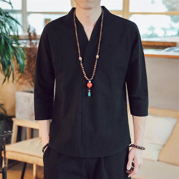 new summer men's casual blouse 2020 spring cotton linen solid shirts three quarter sleeve v-neck pullover shirt plus size -8xl, White;black
new summer men's casual blouse 2020 spring cotton linen solid shirts three quarter sleeve v-neck pullover shirt plus size -8xl, White;black