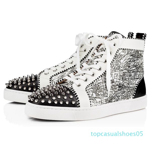 1mens sneakers red bottoms studded spikes fashion suede leather black silver women flat shoes party size 36-46 with box t05
1mens sneakers red bottoms studded spikes fashion suede leather black silver women flat shoes party size 36-46 with box t05