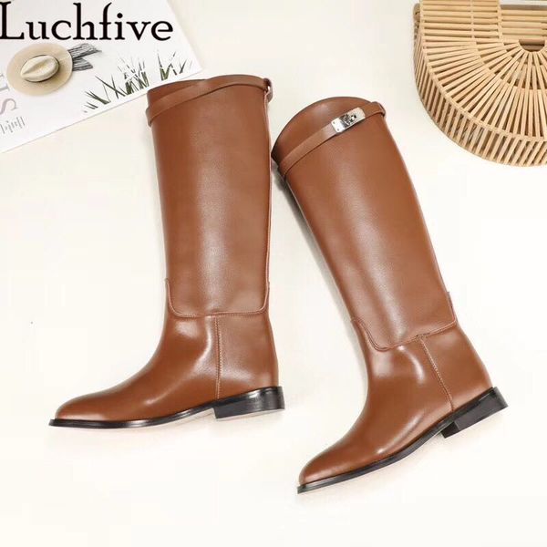 woman knee high boots border belt metal button design leather boots brown black cowboy winter runway flat long femal
woman knee high boots border belt metal button design leather boots brown black cowboy winter runway flat long femal