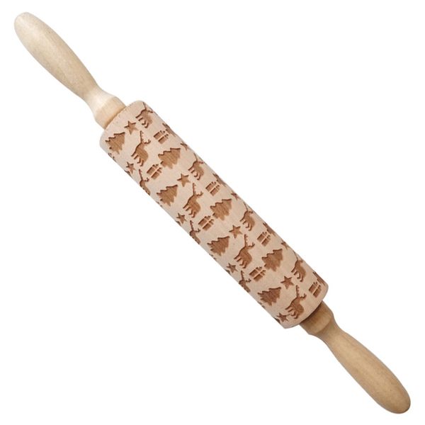 engraved kitchen wooden embossing manual cookies rolling pin christmas pattern 
engraved kitchen wooden embossing manual cookies rolling pin christmas pattern