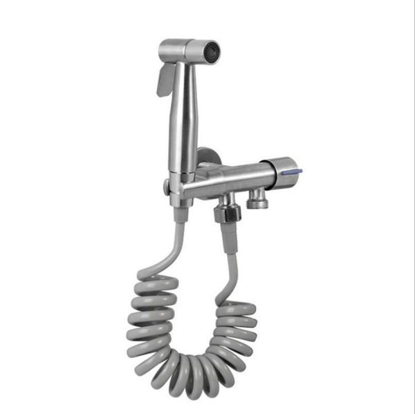 g1/2 304 stainless steel multi-function mop pool single cold faucet, one in and two out angle valve tap toilet spray gun set 
g1/2 304 stainless steel multi-function mop pool single cold faucet, one in and two out angle valve tap toilet spray gun set