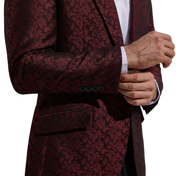 2020 dark red jacquard men suit jacket fashion blazer slim fit custom made wedding men blazer jacket + black pants, White;black
2020 dark red jacquard men suit jacket fashion blazer slim fit custom made wedding men blazer jacket + black pants, White;black