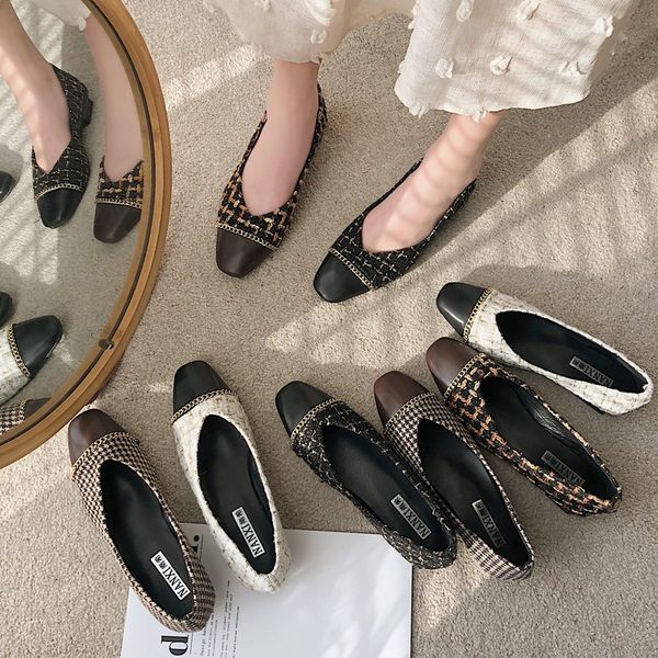 2020 new spring and autumn fashion check suede low-heeled shoes shallow mouth square head women's shoes, Black
2020 new spring and autumn fashion check suede low-heeled shoes shallow mouth square head women's shoes, Black