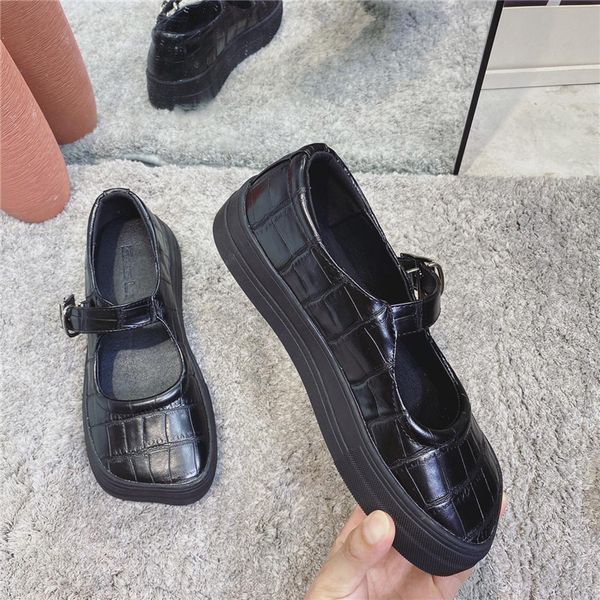 alligator buckle strap pu leather shoes women creepers retro square toe loafers girls preppy fretwork flats new platform scarpe, Black
alligator buckle strap pu leather shoes women creepers retro square toe loafers girls preppy fretwork flats new platform scarpe, Black