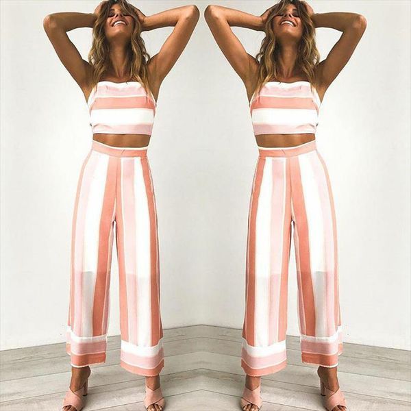 women striped camis strapless crop women loose pants 2 piece set for female women summer two pieces sets womens suits, Gray
women striped camis strapless crop women loose pants 2 piece set for female women summer two pieces sets womens suits, Gray