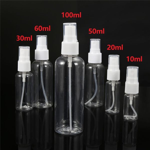 New Transparent Plastic Perfume Bottle 10ml 20ml 30ml 50ml 60ml 100ml Atomizer Empty Mini Refillable Spiral Container Sanitizer Spray Bottle