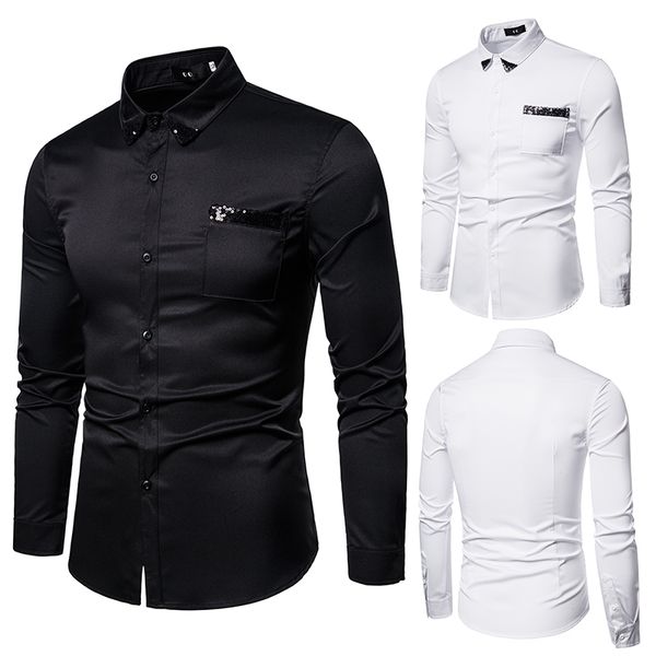 men's casual shirts fashion shirt fit spring summer autumn long sleeve d606, White;black
men's casual shirts fashion shirt fit spring summer autumn long sleeve d606, White;black