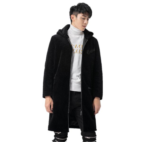 men's leather & faux real fur coat winter jacket men sheep shearling mens jackets and coats autumn long z181807 my1227, Black
men's leather & faux real fur coat winter jacket men sheep shearling mens jackets and coats autumn long z181807 my1227, Black