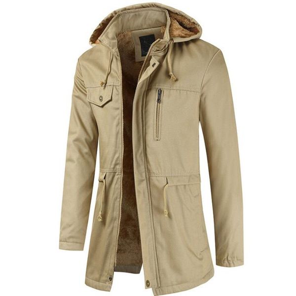 men's autumn and winter new hooded cotton-padded jacket in the long body slimming cotton-padded jacket plus lint coat, Black 
men's autumn and winter new hooded cotton-padded jacket in the long body slimming cotton-padded jacket plus lint coat, Black