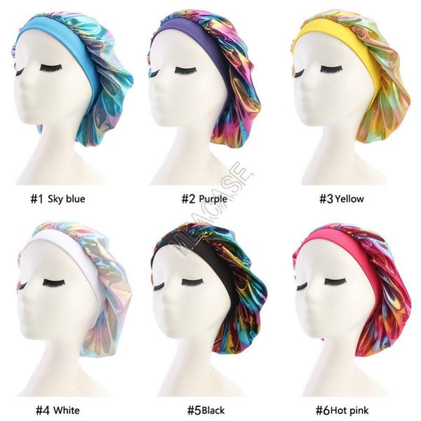2020 laser muslim women sleeping turban hat fashion wide stretch silk satin breathable bandana bonnet skull cap chemo hats ornament d82702, Silver
2020 laser muslim women sleeping turban hat fashion wide stretch silk satin breathable bandana bonnet skull cap chemo hats ornament d82702, Silver