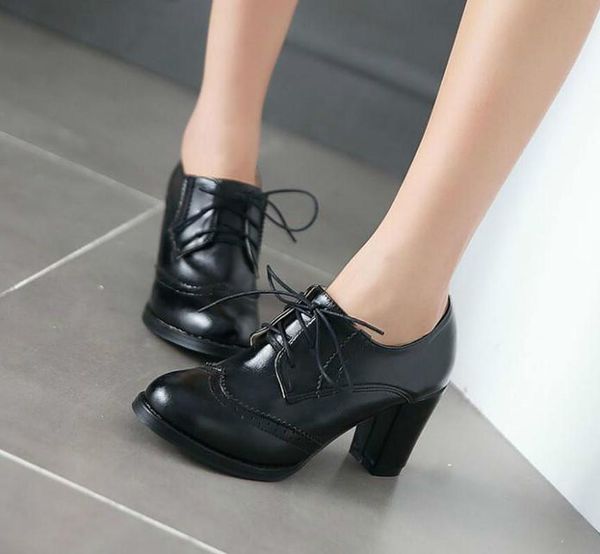 dress shoes women summer pumps high heels plus size office ladies pu leather lace up british woman female mujer sapato feminino d1702, Black
dress shoes women summer pumps high heels plus size office ladies pu leather lace up british woman female mujer sapato feminino d1702, Black