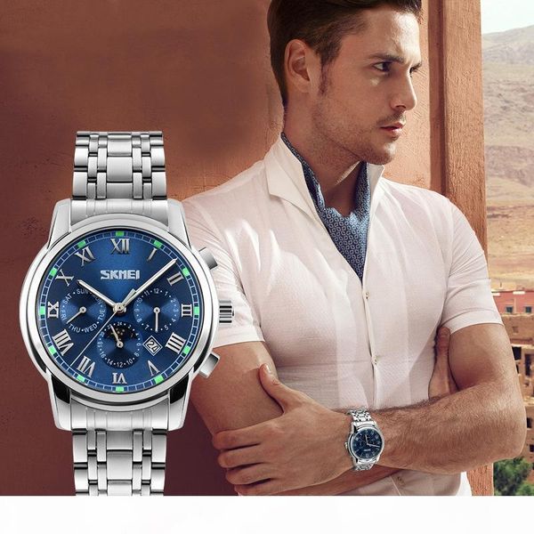 quartz wristwatches men metal mesh stainless steel waterproof watch moon phase complete calendar business watches 9121, Slivery;brown
quartz wristwatches men metal mesh stainless steel waterproof watch moon phase complete calendar business watches 9121, Slivery;brown