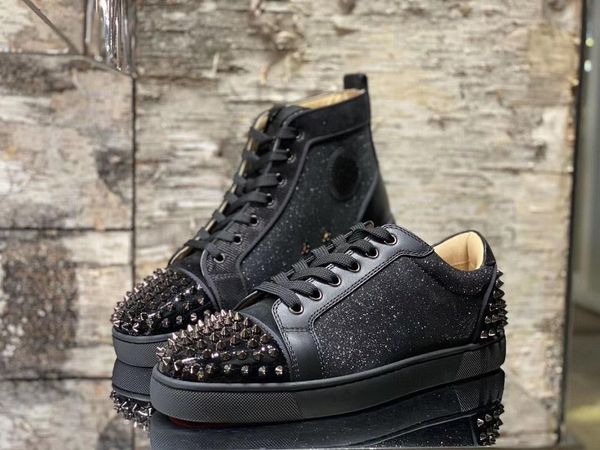 perfect sneakers men's designer spikes red bottom shoes glitter leather men casual flat outdoor women sports shoes, Black
perfect sneakers men's designer spikes red bottom shoes glitter leather men casual flat outdoor women sports shoes, Black