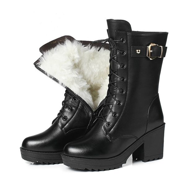 korean short boots women autumn and winter snow boots plus velvet lace wild new high-heeled thick heel women boots, Black
korean short boots women autumn and winter snow boots plus velvet lace wild new high-heeled thick heel women boots, Black