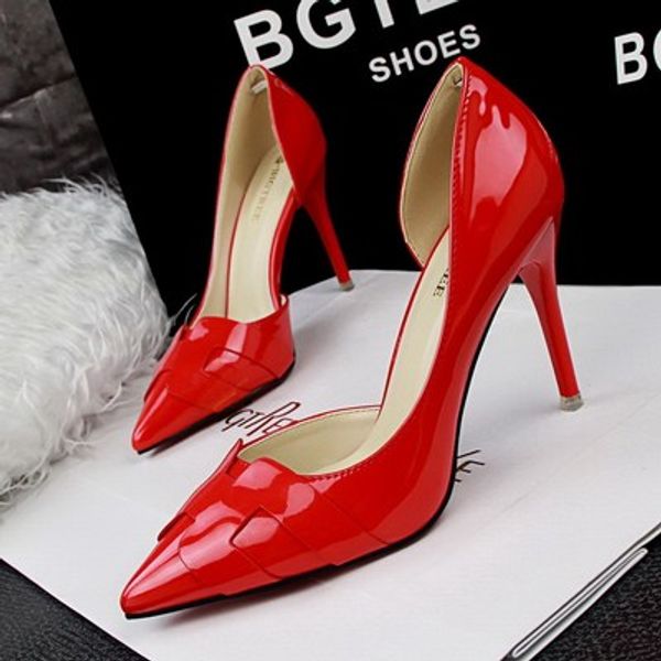 pointed high heels stiletto heel 2020 spring and summer new white patent leather shallow mouth super high heel shoes, Black
pointed high heels stiletto heel 2020 spring and summer new white patent leather shallow mouth super high heel shoes, Black