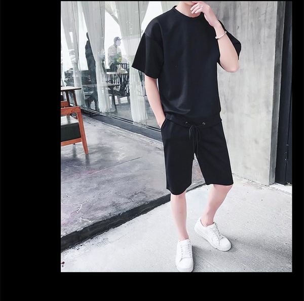 mens solid color tracksuits o neck shorts mens sports suits fashion running summer short sleeve loose clothing, Gray 
mens solid color tracksuits o neck shorts mens sports suits fashion running summer short sleeve loose clothing, Gray